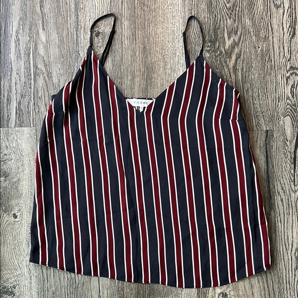 Frame Top Blue and Red Striped Classic Cami Size Extra Small Adjustable Straps - Picture 2 of 10